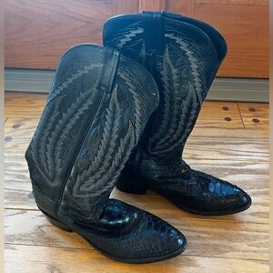 Dan Post black python boots size 9